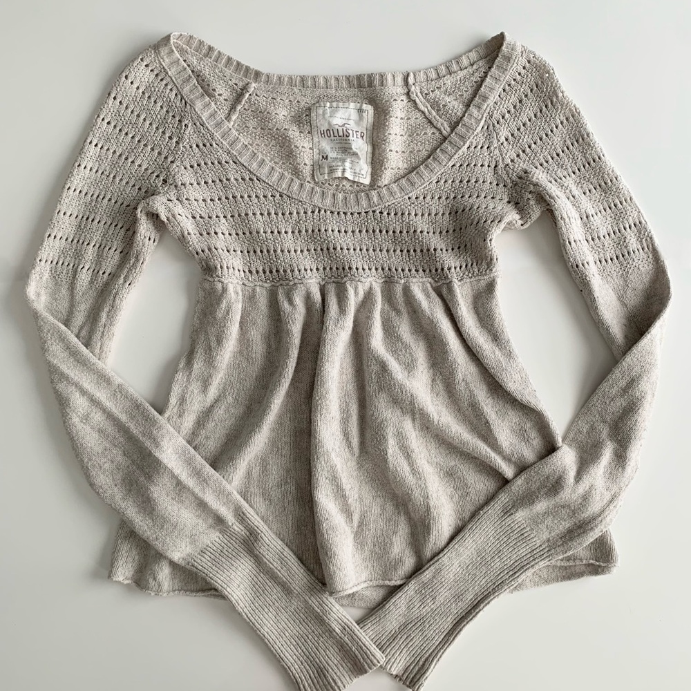 Hollister babydoll knit long sleeve top